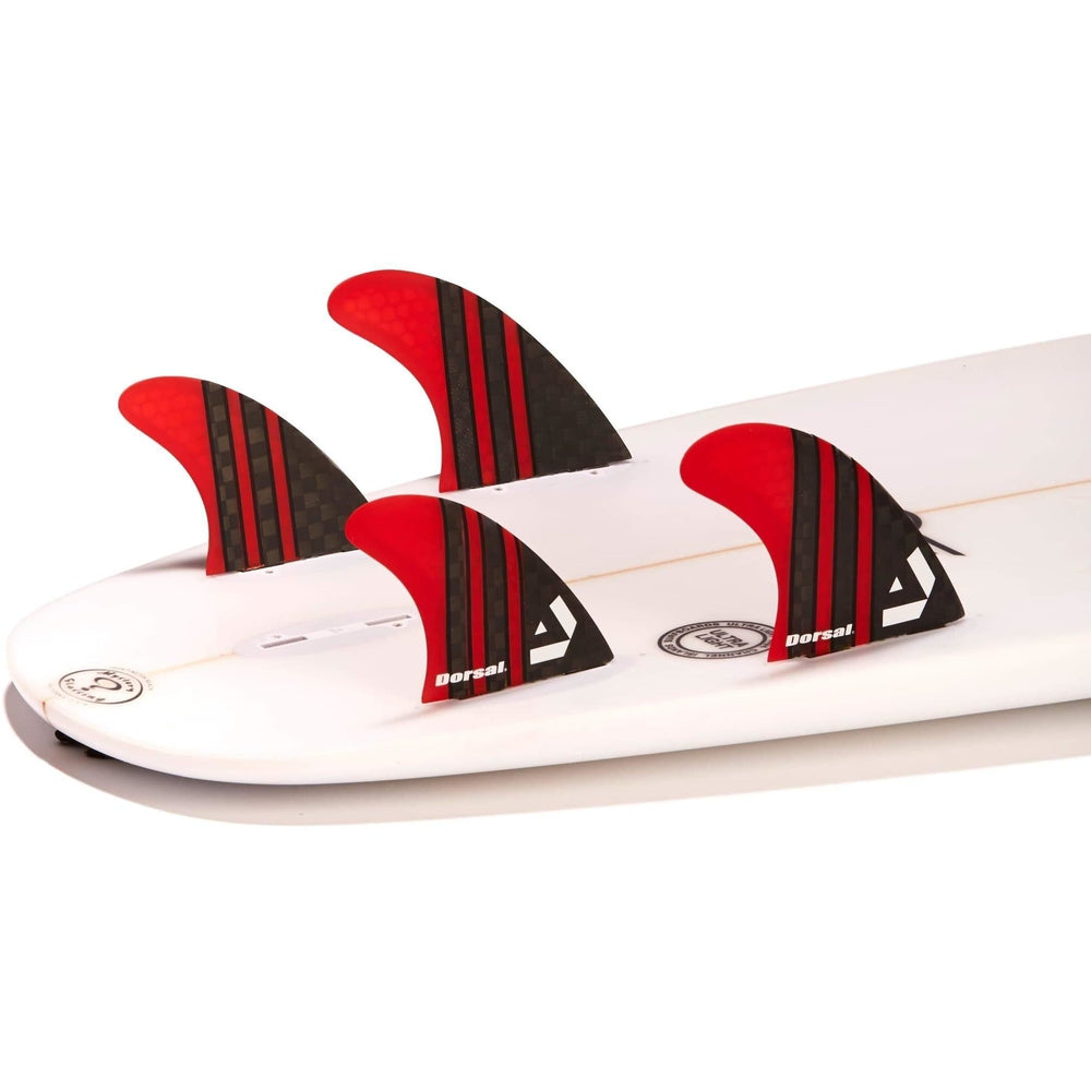 Dorsal Carbon Hexcore Quad Surfboard Fins (4) Honeycomb FCS Base Red - DORSAL??½ Surf Shop - Dorsalfins.com??ç?ä