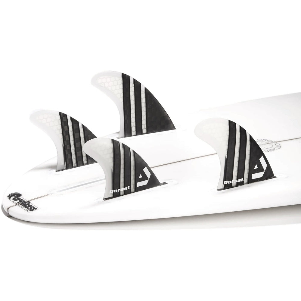 Dorsal Carbon Hexcore Quad Surfboard Fins (4) Honeycomb FUT Base Clear - DORSAL??½ Surf Shop - Dorsalfins.com??ç?ä