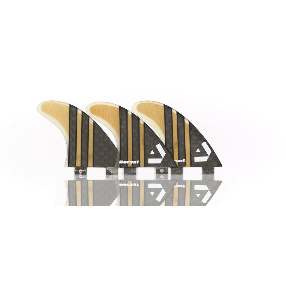 DORSAL Surfboard Fins Carbon Bamboo Thruster Set (3) Honeycomb Compatible FCS Base - by DORSAL Surf Brand - Dorsalfins.com?ÇÄ