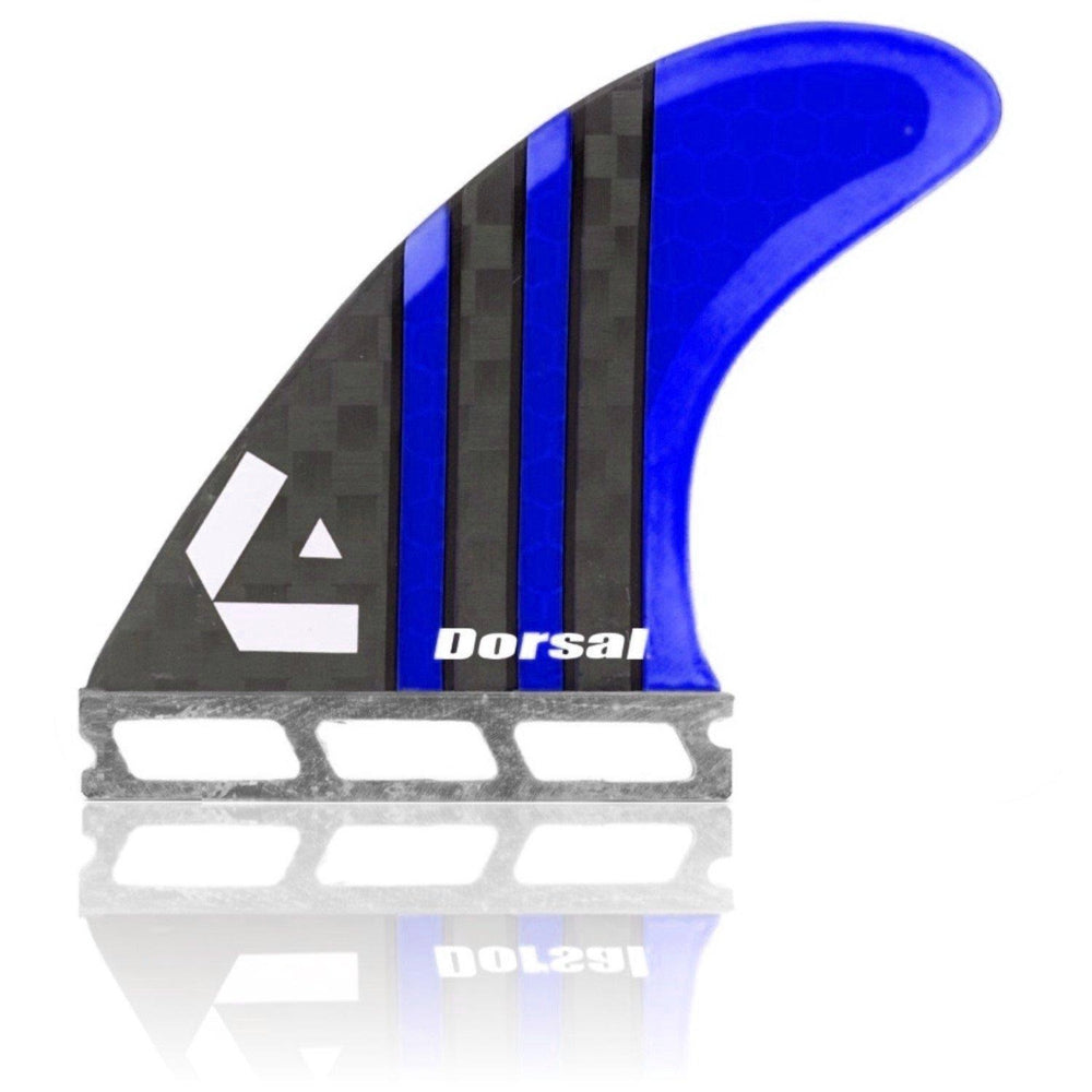 DORSAL Surfboard Fins Carbon Hexcore Thruster Set (3) Honeycomb FUT Compatible Blue - by DORSAL Surf Brand - Dorsalfins.com?ÇÄ
