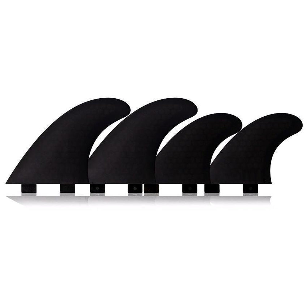 DORSAL Surfboard Fins FlexCore Surfboard Quad Set (4) FCS Compatible Base - Glass Filled Black - by DORSAL Surf Brand - Dorsalfins.com?ÇÄ