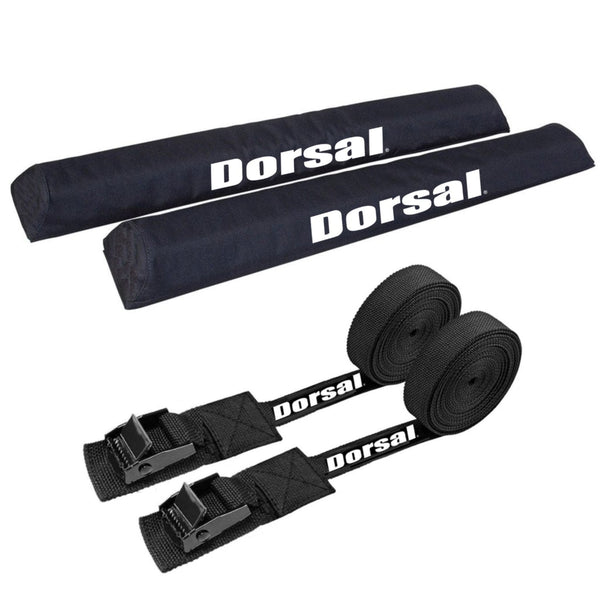 DORSAL Aero Roof Rack Pads with 15 ft Surf Straps Pack of 4 for