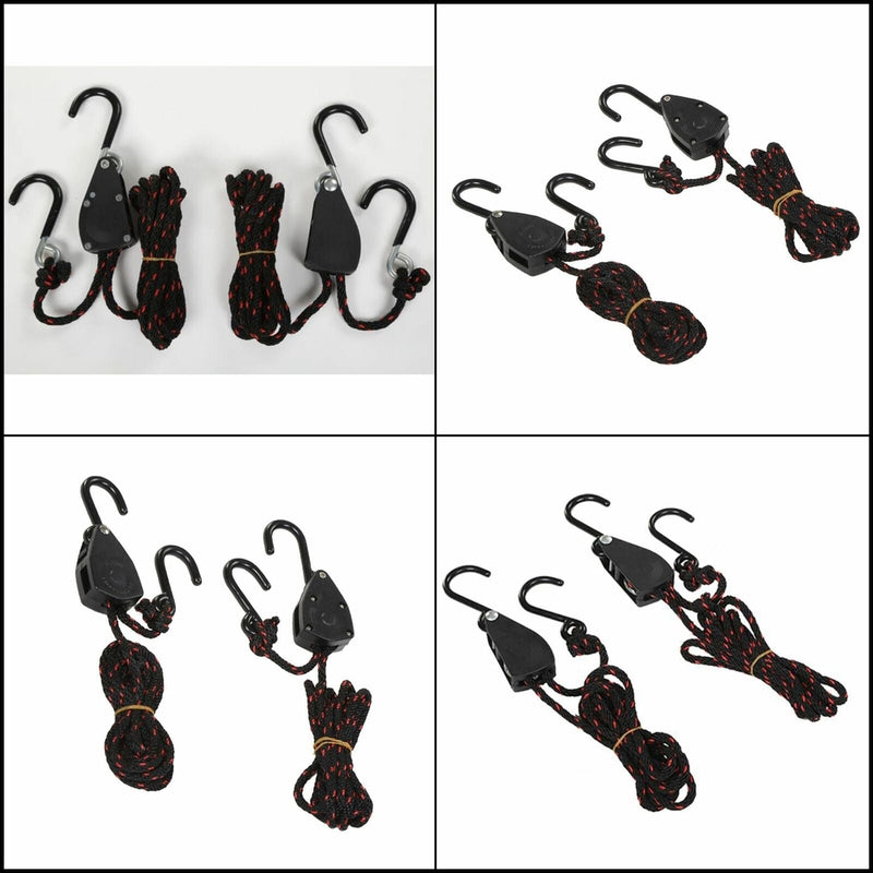 2pcs Kayak Rope Lock Pulley Tie Down Straps Canoe Bow Stern Ratchet  Accessories